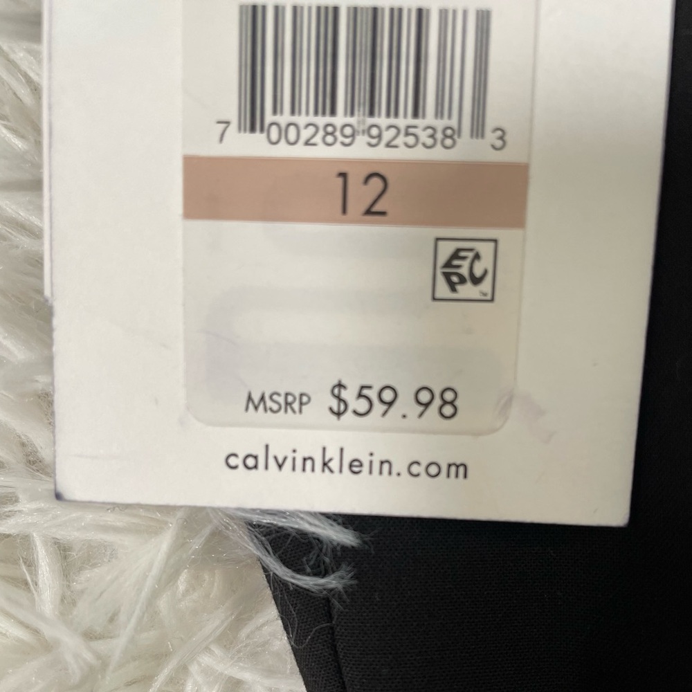NEW Calvin Klein Career Modern Fit Trousers Dress Suit Pants Black Womens 12 L - Picture 7 of 12